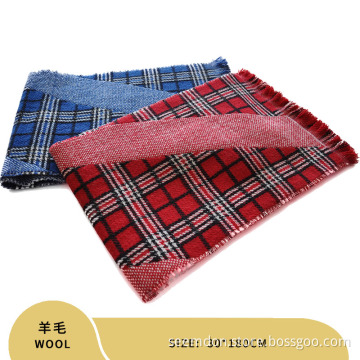 fall and winter checked  woolen Jacquard scarf